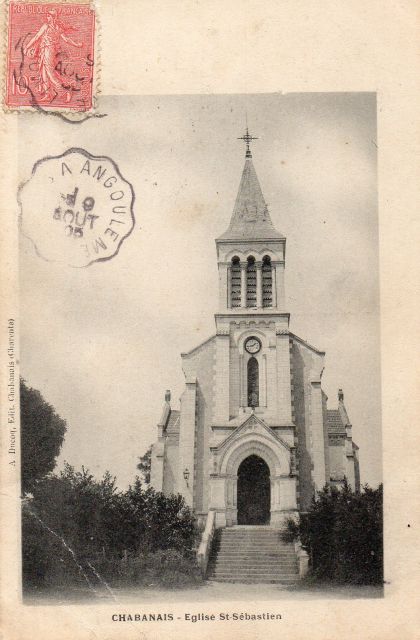 1905 Chabanais - Eglise St Sébastien.jpg